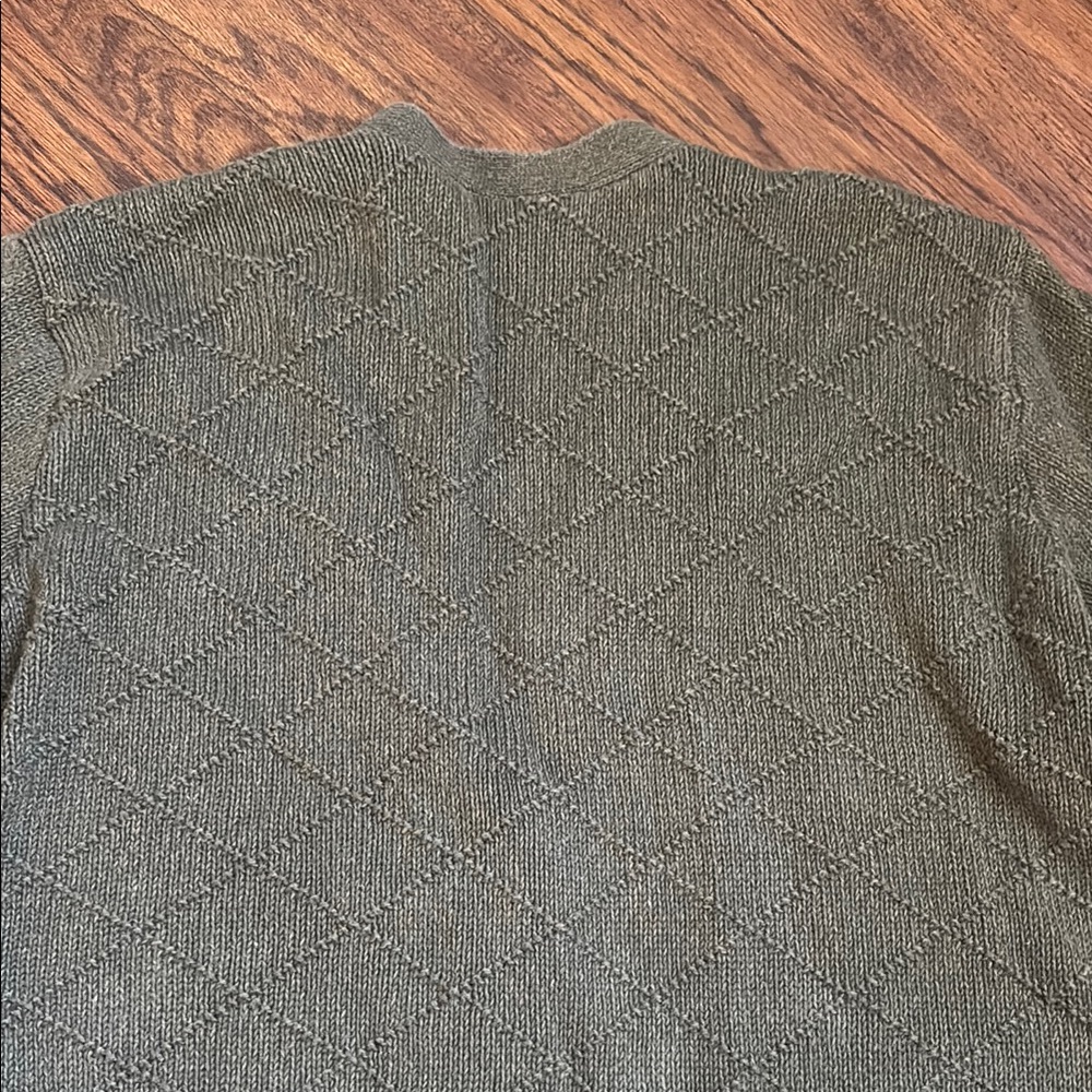 Vintage Olive Green Quilted Cardigan Sweater - Picture 7 of 7